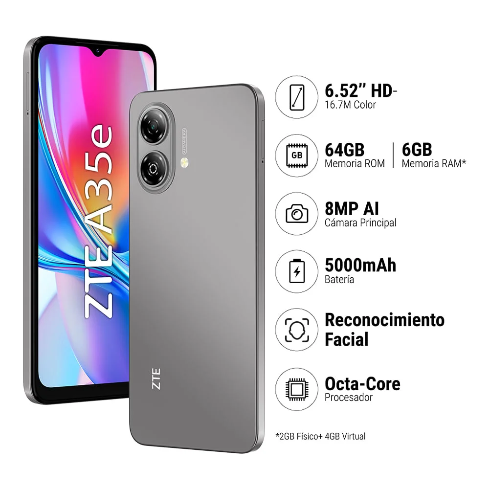 Zte Blade A35E — Plata Gris